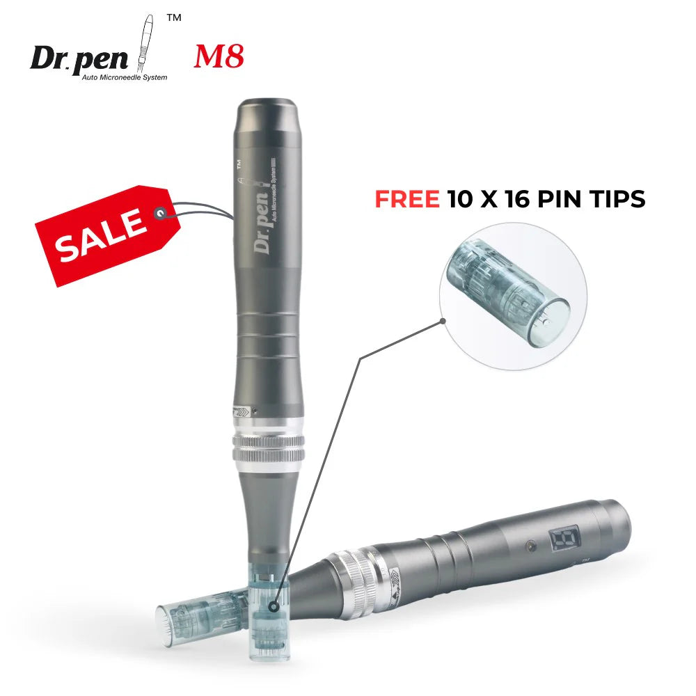 Dr. Pen M8 Wireless Microneedling Pen Kit - Includes 15 Pcs Cartridges for Professional Skin Rejuvenation and Enhanced Treatment Results