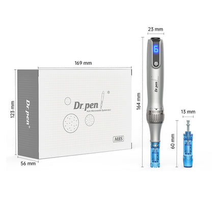 Dr. Pen M8S Auto Microneedling Pen - Includes 10 Pcs Replacement Cartridges for Effective Skin Treatment